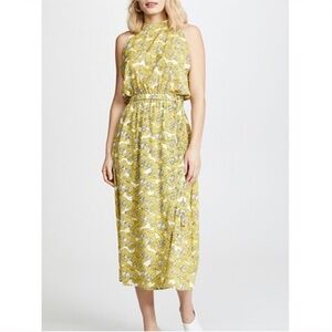 Robert Rodriguez Dania Yellow Floral Midi Dress Size 6